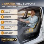 Memory Foam Car Seat Cushion with Lumbar Support, L-Shaped Ergonomic Design for Long Driving, Pressure-Relief Comfort for Car, SUV, Semi Truck & Office Chair - Image 2