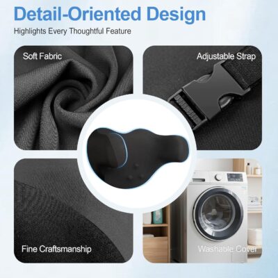 Car Neck Pillow: 2 Pack Ergonomic Memory Foam Headrest Pillow for Driving, Adjustable Neck Support Cushion for Pain Relief, Head Rest Pillows for Car Seat, Truck - Black - Image 9