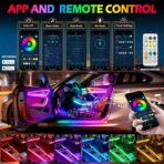 Interior Car LED Strip Lights with APP&Remote Control RGB 10 in 1 Ambient Lighting Kits Fiber Optic Strip LEDs,16 Million Colors,Music Sync Car Neon Lights for Cars,SUVs,Trucks - Image 3
