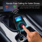 ONN Upgraded 2026 Bluetooth Car FM Transmitter, 1.44” LCD Display, Flexible Gooseneck, Hands-Free Calling, Dual USB Fast Charger, AUX & Micro SD Support for Cars, SUVs & Trucks - Image 5