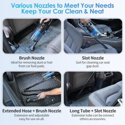 17pcs Car Detailing Kit Interior Cleaner, Car Interior Cleaning Kit with Handheld Car Vacuum, Car Detailing Brushes, Windshield Cleaning Tool, Car Cleaning Supplies, Car Accessories for Men, Women - Image 3