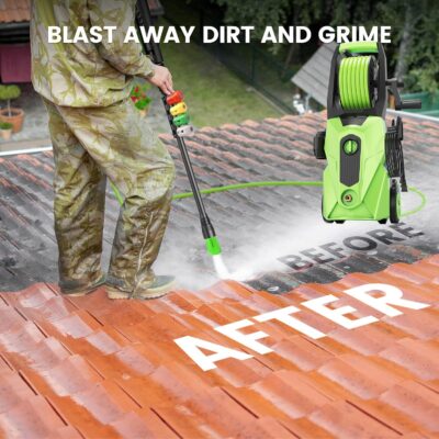 Pressure Cleaner 5000PSI Power Cleaners Powered with 33ft Pressure Hose, 4 Nozzle and Foam Cannon, powerCleaners for Home, Cars, Fences, Patio, Green - Image 2