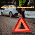 Safety Triangles for Emergency Use, Road Side Triangle Reflectors, Warning Triangle with Case for Vehicles Breakdown(3 Packs) - Image 4