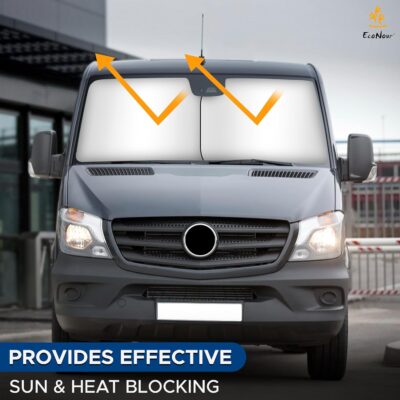EcoNour 2-Piece Truck Sun Shade for Windshield, Foldable Car Sunshades Reflect UV Rays, Truck Sun Protector Keeps Interior Cool, Automotive Interior Accessory for Comfortable Ride, Large 32.5x36 - Image 5