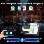 Volam 9" Wireless Carplay Screen for Car with 2.5K + 1080P Dash cam and Backup Camera Support Apple Carplay and Android Auto Car Play with Voice Assistant Bluetooth GPS Navigation AUX - Image 2