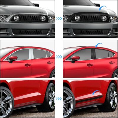 4" X 30FT Matte Black Vinyl Wrap for Chrome Delete Window Trim Car Door Sill Protector with Air Release Channel Including Vinyl Wrap Tool Kit - Image 2