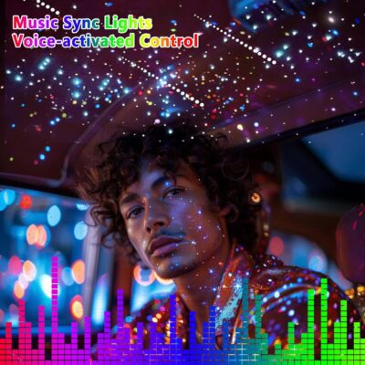 VASTFIRE Starlight Headliner Kit – 1300pcs Twinkle Meteor Fiber Optic Star Lights for Car, Bluetooth APP & Remote Control, RGBW Color Changing, DIY Interior Roof Ceiling Light, Sound Sync LED Kit - Image 6