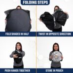 EcoNour Windshield Sunshade for Cars | Full-Coverage Heat & UV Protection | High-Performance Light Blocking Sun Shade | Foldable Design Keeps Interior Cool | Compact Storage- Medium - Image 8