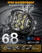 Auxbeam 3 Inch Round Driving Lights, 108W Side Shooter Offroad Pod Lights with Amber DRL, 270° Ultra-Wide Ditch Light Hyper Spot Beam Work 3 Modes White Amber Yellow Cube Pod with Covers, Pair - Image 6