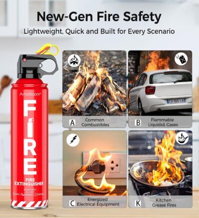 Fire Extinguisher for Home, Car, Kitchen, and Boat 3-Pack, Portable Extinguishing Aerosol Spray Compact A, B, C, K – Includes Mounting Brackets for Easy Access. - Image 2