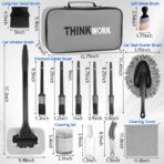 THINKWORK Windshield Cleaner Tool, Car Interior Cleaning Kit, Car Detailing Kit Interior Cleaner with10Pcs Detailing Brush Set, Gray Auto Detailing Supplies & Accessories - Image 8