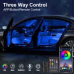 Interior Car LED Strip Lights with Wireless APP & Remote Control, RGB 2 in 1 Car Ambient Lighting Kit with 158 Inches Fiber Optic, Inside Neon Dash Strip with Music Mode - Image 4
