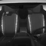 CAR PASS Leather Bling Diamond Car Seat Cover 2 Front Interior Sets, Waterproof Universal Shining Glitter Crystal Sparkle Fit for 95% Automotive Truck SUV Cute Women Girl, Black Silver Rhinestone - Image 6