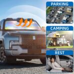 Aokway Car Windshield Sun Shade, Laser Reflective Windshield Sunshade | Heat & UV Blocker for Cars, SUVs, Trucks | Flexible Steel Wire Frame,Double Thickened, Foldable Design - Image 4