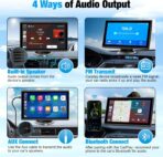 7 inch Carplay Screen for Car - Supports Wireless Apple Carplay & Android Auto, Portable Touchscreen with Bluetooth, Navigation, Voice Control, Mirror Link,Universal for All Cars (Black) - Image 5