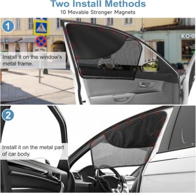 2 PCS Car Window Shades, Magnetic Double Layer Car Side Window Sun Shades with Full Shade/Half Shade, Front Window Covers for Driver,Car Accessories - Image 6