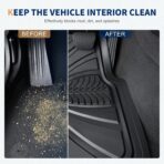 FLORICH Car Floor Mats, Waterproof Universal Heavy-Duty 4 Pieces Rubber Floor Mats for Cars, Full Set Car Mats with Anti-Slip Backing Fit for Most SUV, Vans,Trucks, Sedan(Light Black) - Image 2