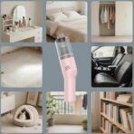 Portable Mini Car Vacuum Cleaner Pink, High Power Cordless(400g) Handheld Rechargeable Vacuum Cleaner for Desk V06 - Image 9
