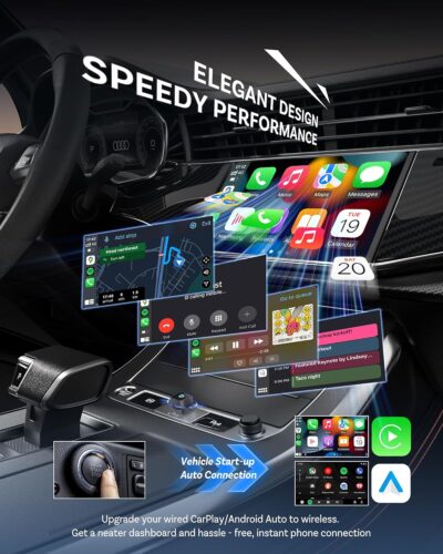 OTTOCAST Mini Cube 3.0 USB C Wireless CarPlay & Android Auto Adapter 2026– Plug & Play, Fast Auto-Reconnect (Black) - Image 2