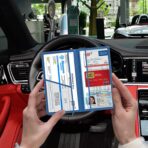 TOURSUIT Car Registration and Insurance Card Holder, Vehicle License Document Glove Box Compartment Organizer, Essential Car Wallet Case for Driver Auto Owners (Carbon Blue) - Image 5