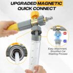 M MINGLE Mini Foam Cannon for Pressure Washer, Magnetic Foam Cannon with Dual Connector, Undiluted Foam Blaster with 5 Nozzle Tips, 1/4 Inch Quick Connect - Image 2