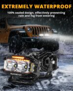 Auxbeam V-MAX Series 4 Inch LED Pod Driving Lights, 72W Rectangle Side Shooter Offroad Cube Spotlights with Amber DRL, 270° Combo Beam 6 Modes White/Amber/Yellow Auxiliary Lights with Covers, Pair - Image 6