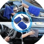 AUTODECO 33Pcs Car Wash Detailing Kit Cleaning Kits with Foam Gun Sprayer Brush Large Wash Mitt Towels Complete Interior Exterior Car Washing Supply Set Blue - Image 5