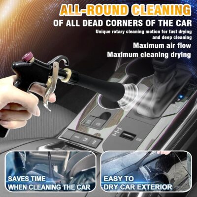 Air Blow Gun Car Interior Cleaning Gun High Pressure Car Detailing Cleaning Tool with Nozzle and Auto Detailing Dusting Brush for Quickly Blasts Dirt and Dust from Surface - Image 3