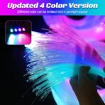 Split 4 Colors 12W Car Starlight Headliner Slim Kit 860pcs*0.02in*9.8ft with APP&RF Remote,RGBW Fiber Optic Starlight Kit,4 Port Engine Sound Activated Star Lights for Ceiling Car Roof/Home Decor - Image 5