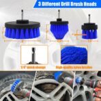 Wheel Brush Kit, Soft Drill Wheel Cleaner Brush, Tire Brush, Detailing Brush, and Detailing Pads, No Scratches Car Wheel Cleaning Kit for Wheels, Tire, Rims, Engines, Exhaust(Blue + White 9 Pk) - Image 5
