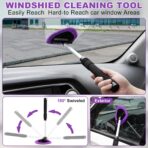Viewsun Windshield Cleaner Tool, 17Pcs Purple Car Interior Cleaning Kit, Detailing Kit Cleaner, Detailing Brush, Cleaning Gel, Inside Cleaning Supplies Accessories for Trucks, SUVs, RVs Window - Image 2