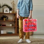 FULLCASE Toys Organizer Storage Compatible with Hot Wheels Car, Container for Matchbox Cars, Mini Toy, Small Dolls, Double Sided Carrying Box for Hotwheels - 48 Compartments (Case Only) Red - Image 7