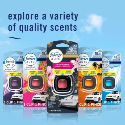 Febreze Car Air Freshener, Odor-Fighting Automotive Vent Clip, Scented Car Accessories, Long Lasting for Strong Odors, Unstopables Fresh Scent, .07 fl oz, 4 Count - Image 8