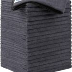 HOMEXCEL Grey Microfiber Cleaning Cloth 20 Pack 11.5 x 11.5 inch Microfiber Towels for Cars Ultra Absorbent Car Washing Cloth Lint Free Streak Free Cleaning Rags for Car Kitchen Window