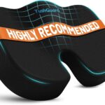 TushGuard Seat Cushion for Office Chair Memory Foam Non-Slip Cushion Back, Relief Chair Pad, Butt Pillow for Office Chair, Car, Computer Desk, Black