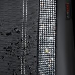 CAR PASS Bling Diamond Car Seat Covers Full Set, Shining Rhinestone Waterproof Faux Leather, Rear with Zipper, Universal Fit Automotive Glitter Crystal Sparkle Strips for Cute Women Girl, Silver - Image 8