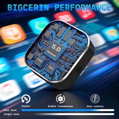 Mini Wireless CarPlay Adapter for iPhone, 2-in-1 for Apple CarPlay & Android Auto Adapter, Convert Wired to Wireless, Plug & Play, Auto Connect, USB to Type-C, No Delay, for iOS 10+ & Android 11+ - Image 8