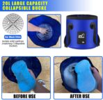 21Pcs Car Wash Kit,62" Car Wash Brush Mop with Long Handle,Car Cleaning Kit,Car Detailing Brush Set,Car Wash Bucket with Filter,Windshield Window Squeegee for Cars RV Truck Boat (Blue) - Image 4