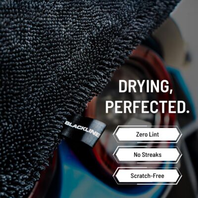 Blackline 24"x36" Twisted-Loop Car Drying Towel, 1300GSM, Streak Free, Lint Free, Reusable - Car Accessories, Microfiber Cleaning Cloth for Car, Truck, SUV - One Pass is All You Need - Image 7