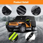 Waterproof Car Cover for Jeep Wrangler 2 Door 1987-2025 JK JL CJ YJ TJ Outdoor Sun Rain Snow Hail Protection with Driver Door Zipper - Image 2