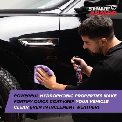Car Wax Spray and Ceramic Coating for Cars - 3 in 1 Waterless Car Wash and Detailing - Quick Effect Coating Agent for Car - High Gloss Car Coating Spray, Shiny Car Stuff by Shine Armor - 8FlOz - Image 6