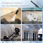 Pressure Cleaner 5000 PSI Adjustable Pressure, Power Cleaners Powered with 33ft Pressure Hose, 4 Nozzles and 500ml Foam Cannon, Cleaner Machine for Home, Car, Blue - Image 7
