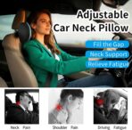 Car Neck Pillow Adjustable Up and Down Style 2 Pack,Car Headrest Pillow for Neck Support Relieves Driving Fatigue, Soft Memory Form and Ergonomic Design Fits Most Heights and Car Seats (Black) - Image 2