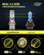 Cougar Motor Fog Bulbs 9007, 9007 Bulb with Dual Cooling Fan, 10X Brightness Real 1:1 Size, Long Lasting White Auxiliary Fog Light for off-road ATV UTV, Pack of 2 - Image 4