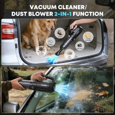 Car Cleaning kit, Car Interior Detailing kit with 10000pa Car Vacuum Cleaner, Detailing Brush Set, Wheel Brush, Windshield Cleaner Tool, Complete Auto Accessories for Men, Women - Image 4