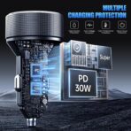 Car Charger USB C, 78W 4 Port Fast Charging Car Phone Charger Adapter, Dual USB-C & USB-A Cigarette Lighter Adapter with Voltmeter Vehicle Accessories for iPhone 17 16, iPad, Samsung, Android - Image 6