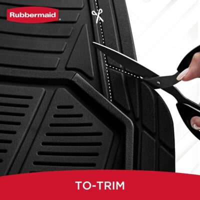 Rubbermaid Car Mat Full Set All-Weather Heavy-Duty 4 Pieces– Trim-to-Fit Universal Car Mats Full Set – Waterproof Rubber Floor Liners for Most Trucks, SUVs, Vans, and Sedans-Black - Image 3