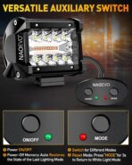 NAOEVO 4 Inch LED Pod Lights, White Amber LED Fog/Driving/Offroad Lights Strobe/Memory Mode and 2 Leads Wiring Harness, Cube Pods for Truck Boat ATV UTV, 2 Pcs (6 Modes) - Image 3