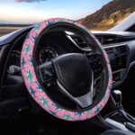 Dujiea Cartoon Sharks Elastic Stretch Steering Wheel Cover, Anti-Slip and Durable Car Steering Wheel Accessories for Women Men, 15 Inch Universal Fit Car, Truck, SUV