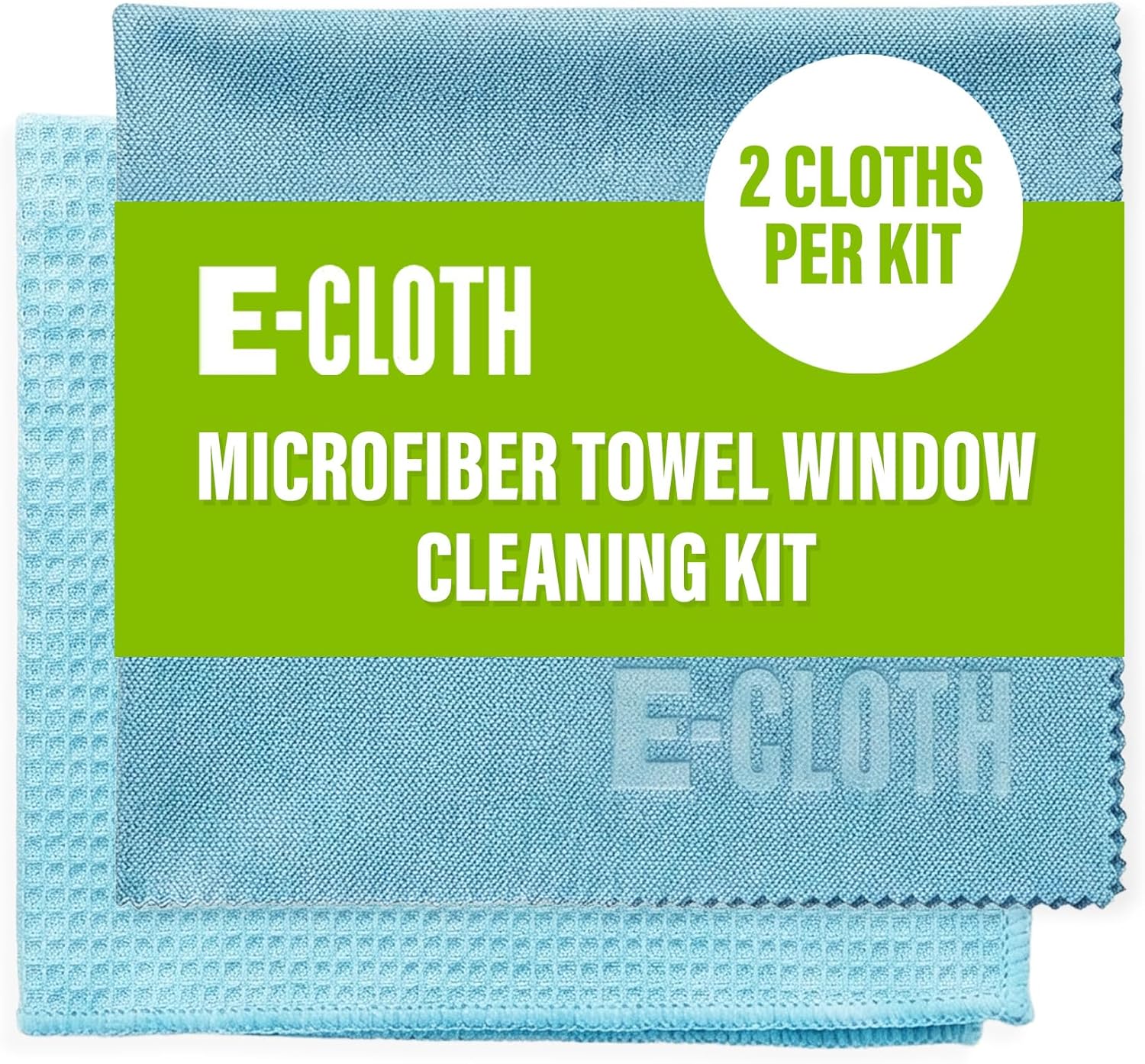 81t-I3jwv5L._AC_SL1500_.jpg E-Cloth Microfiber Window Cleaning Cloth Kit - Glass Cleaning Cloth for Windows, Mirrors, Cars, Lenses, Eyeglasses, & More, Streak Free Clean, Machine Washable Reusable Towel - Alaskan Blue - Image 1